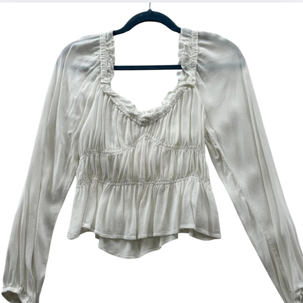 Sophie Rue Ivory Textured Blouse – Size M
